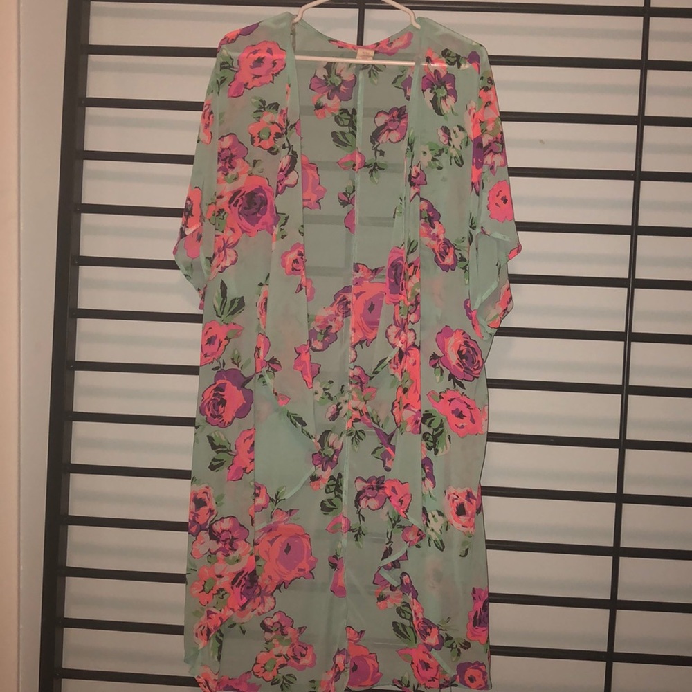 Long floral kimono/ tunic